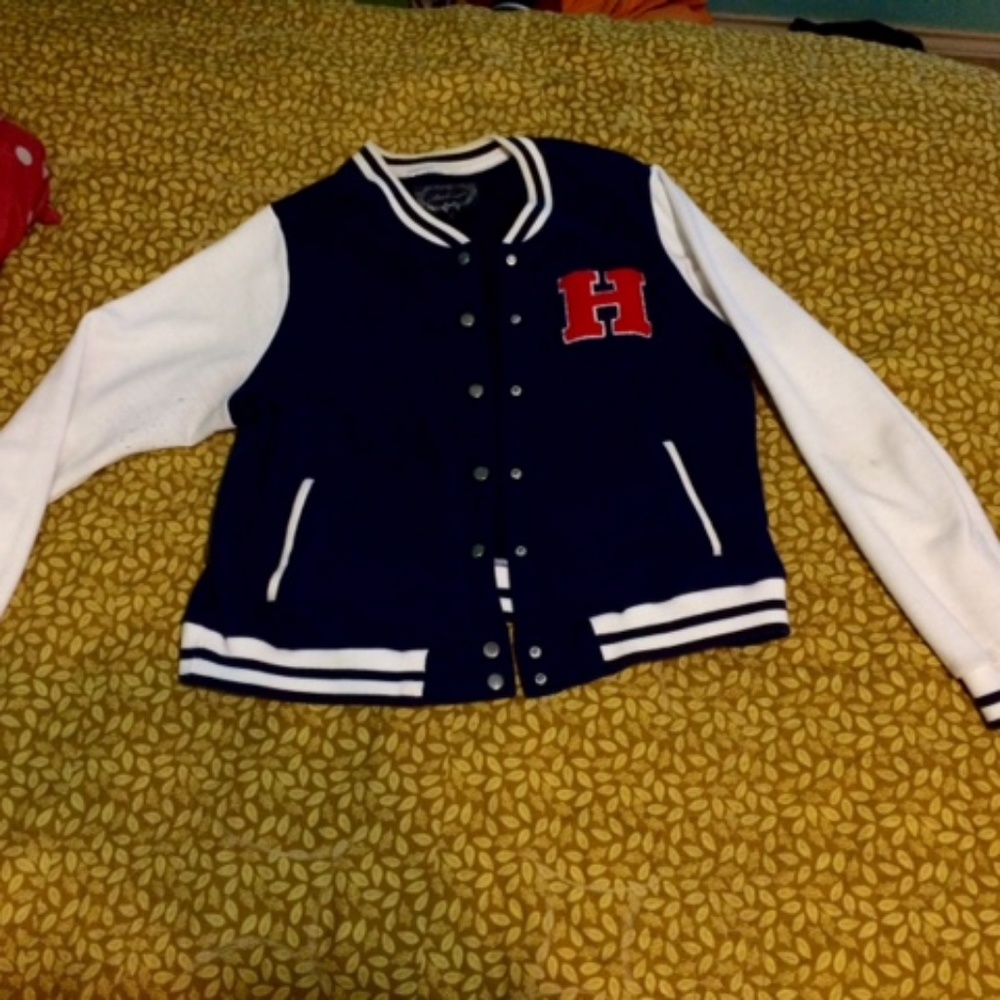 Mock Letterman jacket forever 21 plus